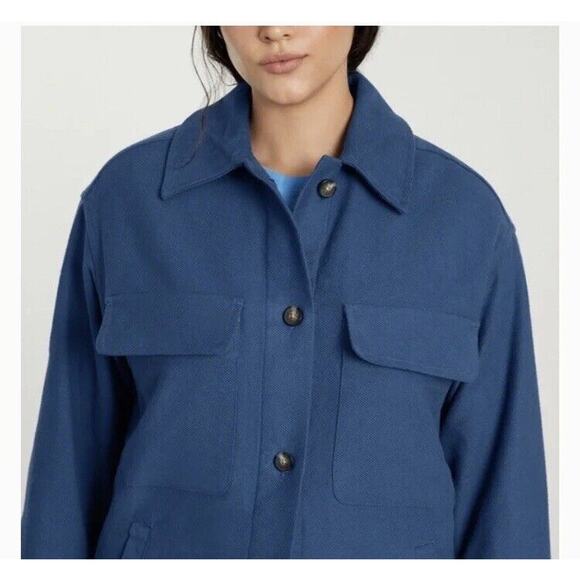 NWT Everlane Women's Oversized Shirt Jacket Shacket Long Sleeve Deep Blue Size M - Picture 2 of 10